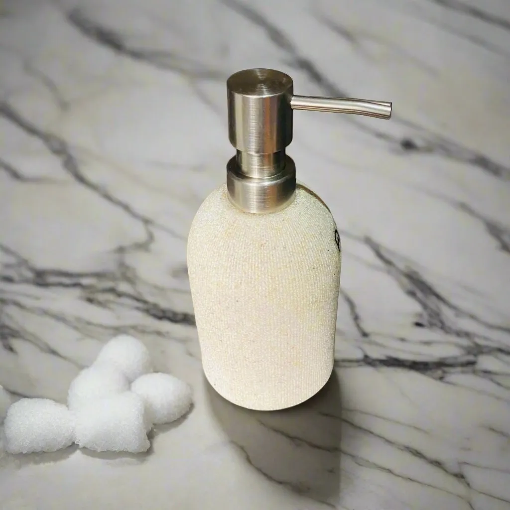 Stylish Fabric Effect Soap Dispenser with Steel Pump (1PC) By-APT