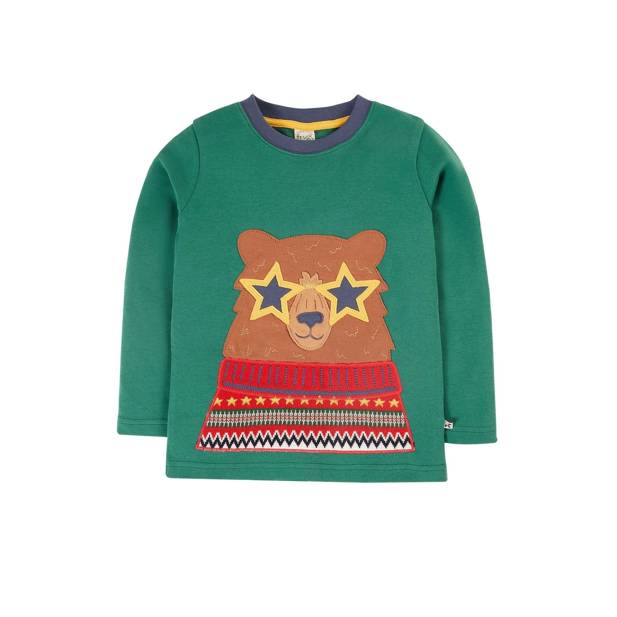 Teal/Fairisle Bear Terrific Applique Top