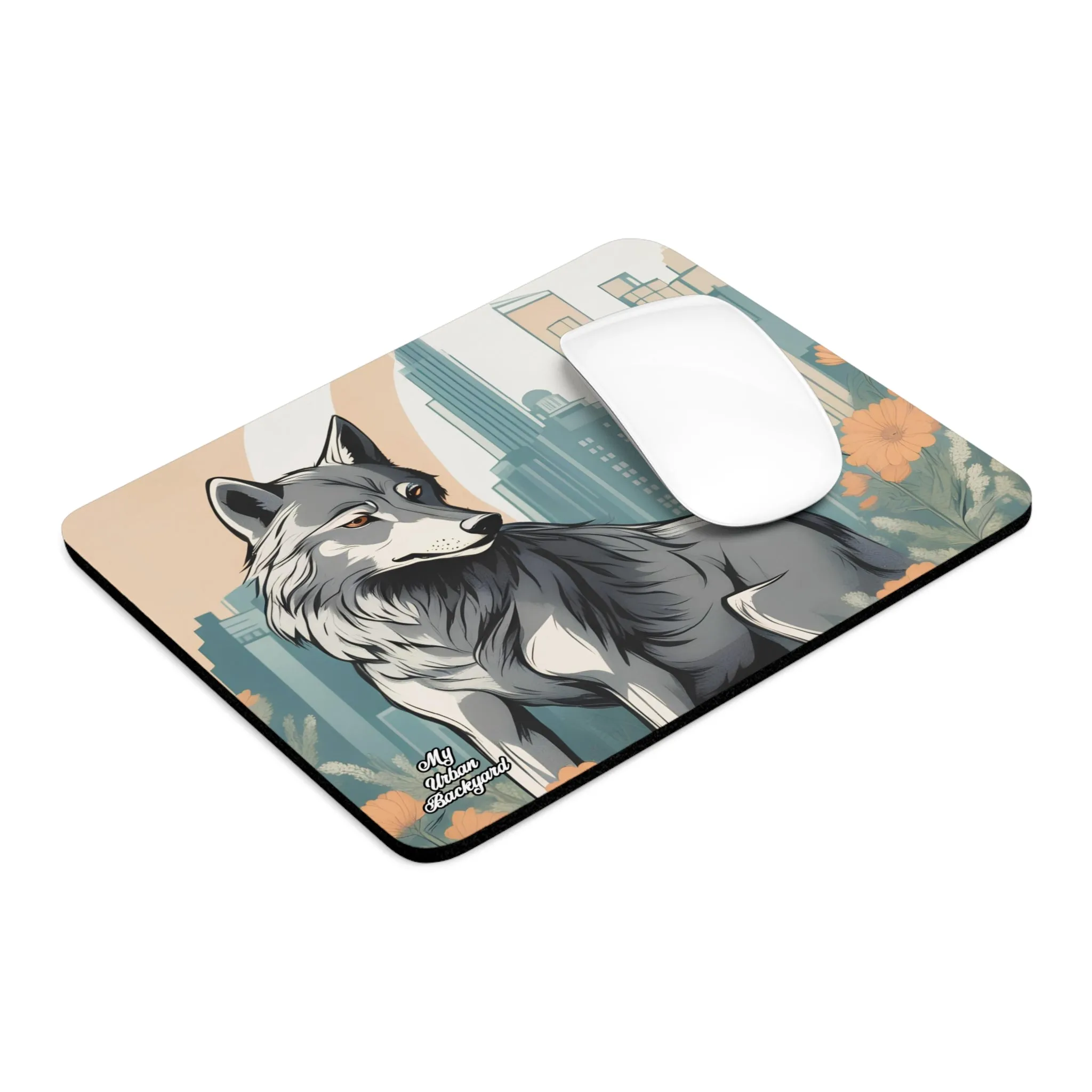 Urban Wolf, Computer Mouse Pad - for Home or Office