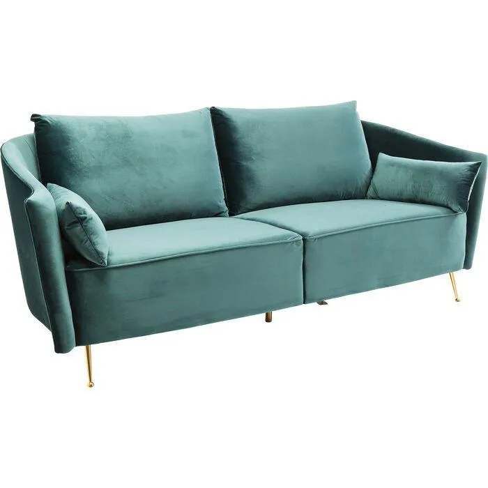 Vegas Forever Blue/Green Velvet 3 Seater Sofa