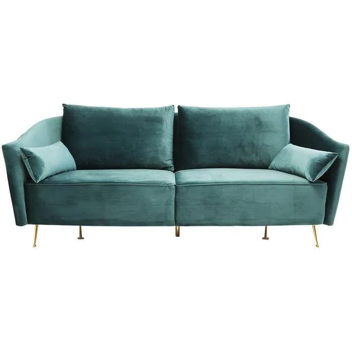 Vegas Forever Blue/Green Velvet 3 Seater Sofa