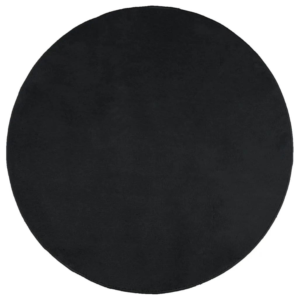 vidaXL OVIEDO Short Pile Rug in Black - Ø 240 cm | Cozy, Durable, Elegant Home Decor