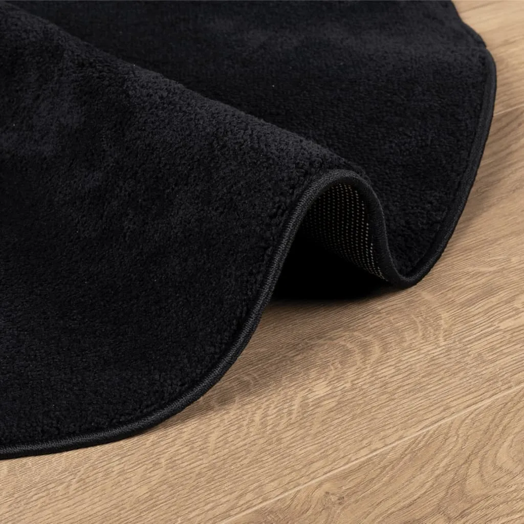 vidaXL OVIEDO Short Pile Rug in Black - Ø 240 cm | Cozy, Durable, Elegant Home Decor