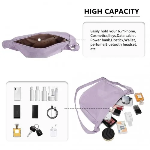 Water-resistant Portable Crescent Shoulder Cross Body Bag - Purple | Stylish & Durable - Perfect for Everyday Use