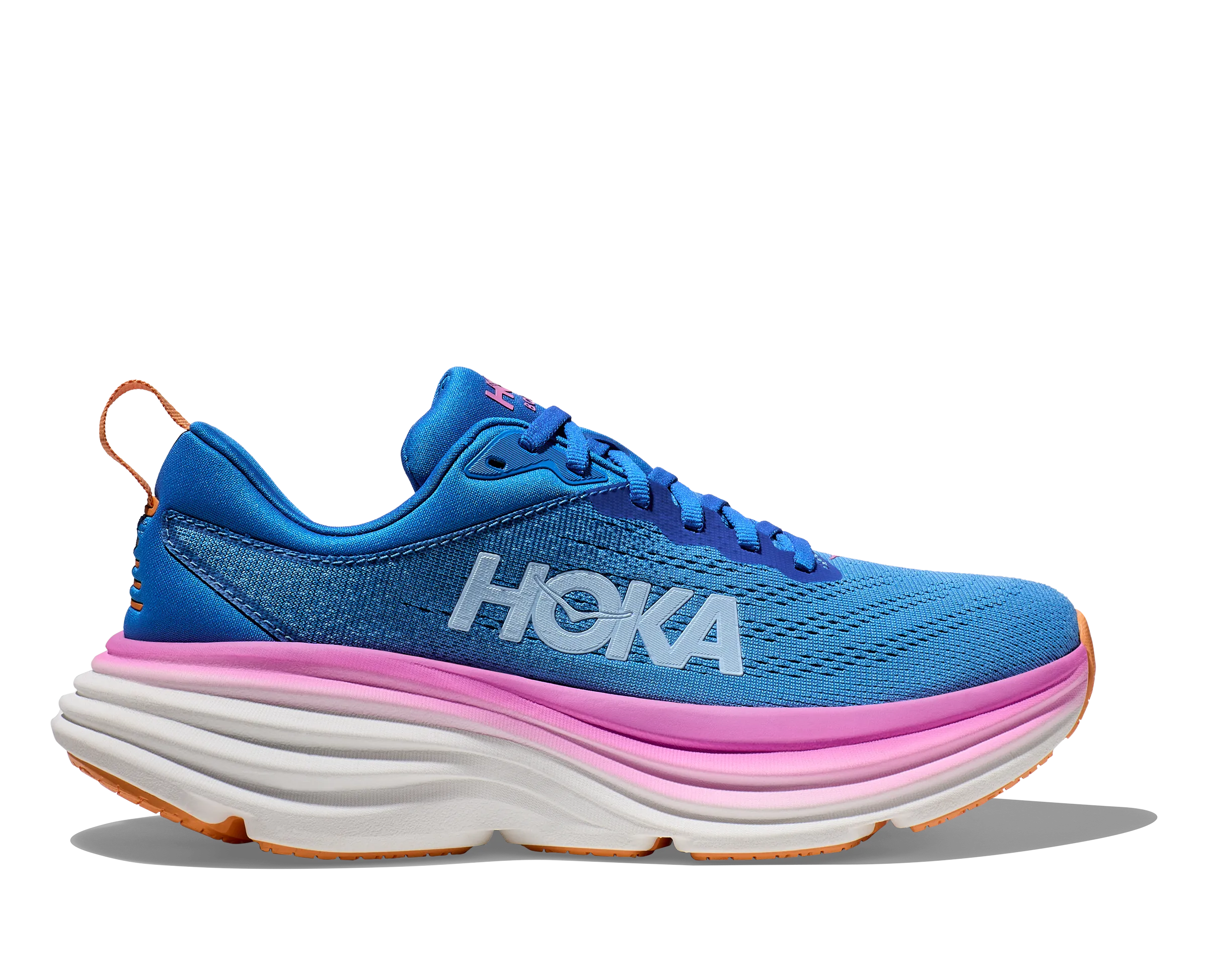 Women's Hoka Bondi 8 Color: Coastal Sky / All Aboard