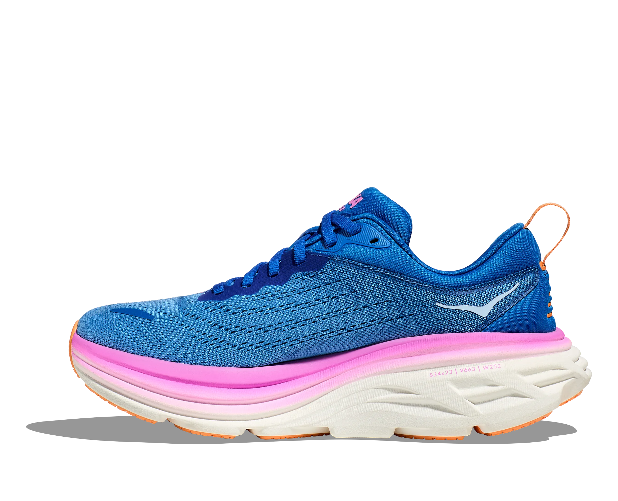 Women's Hoka Bondi 8 Color: Coastal Sky / All Aboard