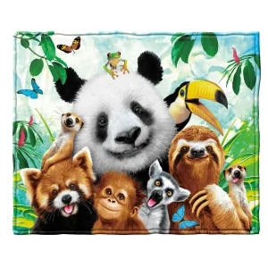 Zoo Animals Super Soft Plush Fleece Throw